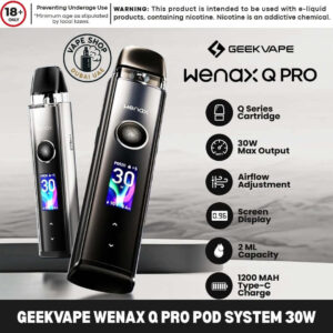 GEEKVAPE Wenax Q Pro Pod System 30W Vape Kit in Dubai font image