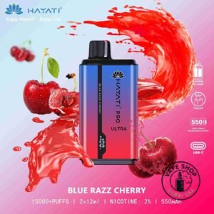 HAYATI Pro Ultra 15000 Puffs 20MG Disposable Vape Price in Dubai Blue Razz Cherry_2_11zon