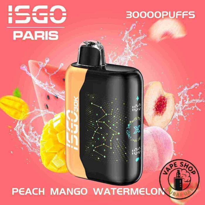 ISGO-PARIS-X-30000-Puffs-Price-in-Dubai-PEACH-MANGO-WATERMELON