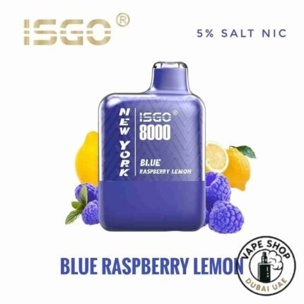 Isgo-New-York-8000-Puffs-Rechargeable-Disposable-Vape-In-UAE-BLUE-RASPBERRY-LEMON