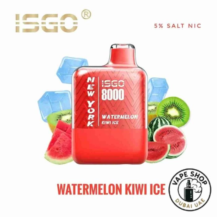 Isgo-New-York-8000-Puffs-Rechargeable-Disposable-Vape-In-UAE-WATERMELON-KIWI-ICE