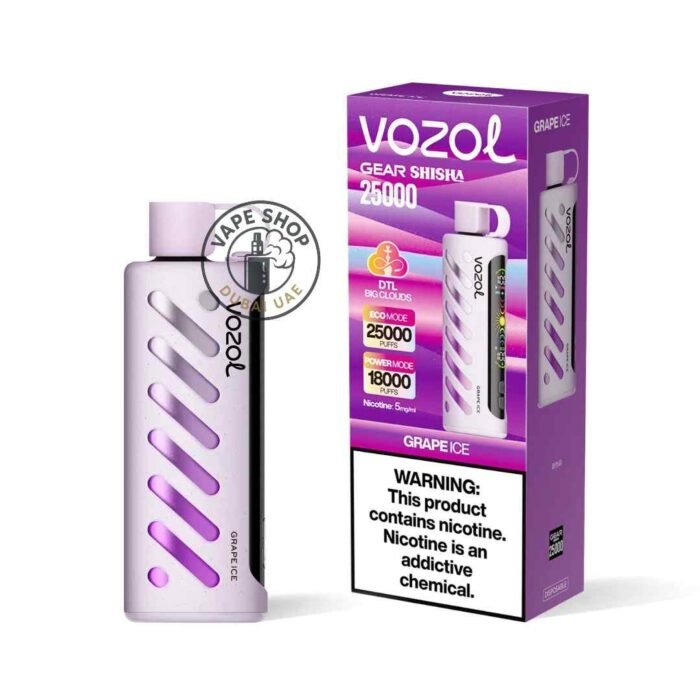 VOZOL Gear Shisha 25000 puffs Dual Mode 5MG Nicotine Grape-Ice-8