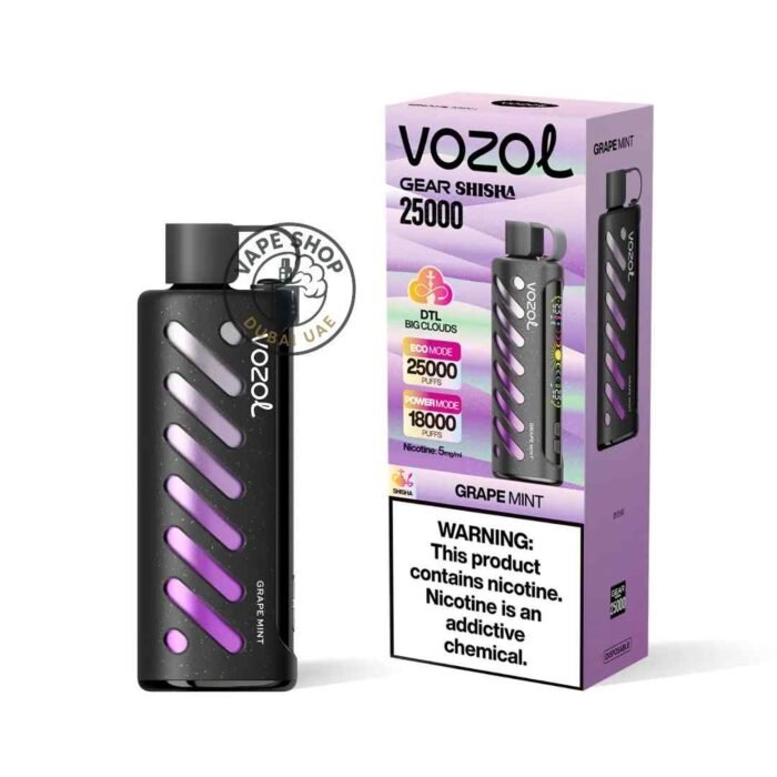 VOZOL Gear Shisha 25000 puffs Dual Mode 5MG Nicotine Grape-Mint