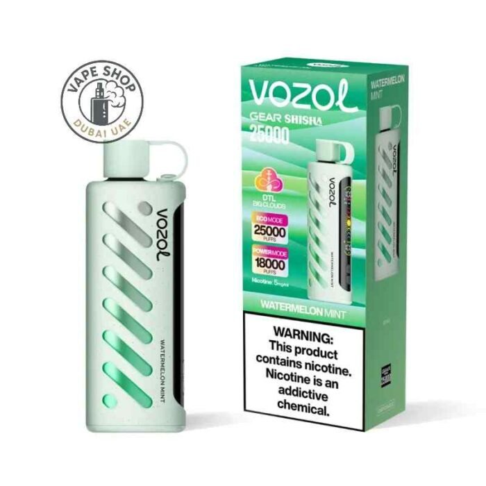VOZOL Gear Shisha 25000 puffs Dual Mode 5MG Nicotine Watermelon-Mint