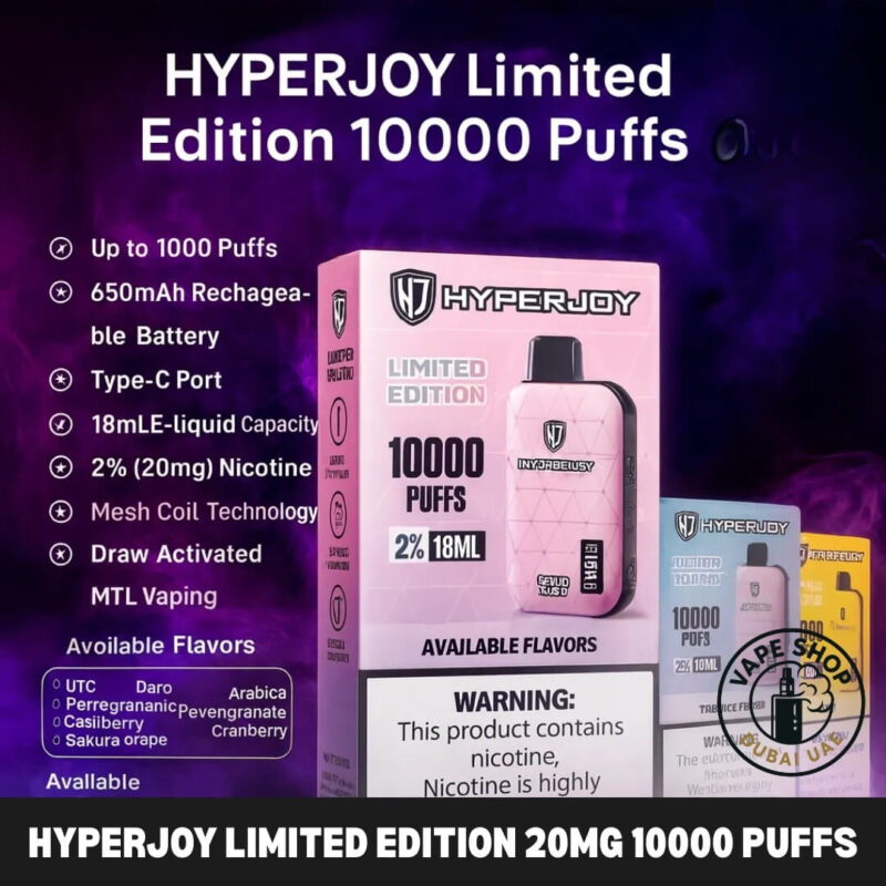 Hyperjoy Limited Edition 10000 review: disposable vape front view