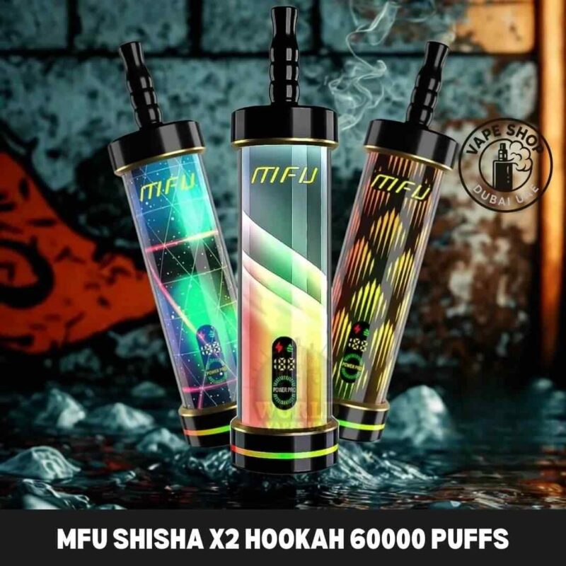 MFU Shisha X2 60000 review: front view of the hookah-style disposable vape