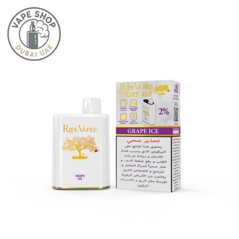 Ripe Vapes IVORY 20MG Grape Ice disposable vape