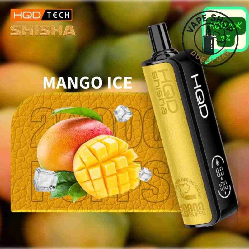 HQD Shisha 20000 Puffs review - Mango Ice flavour 2mg DTL disposable vape