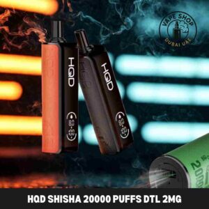Hqd shisha 20000 puffs dtl 2mg nicotine in Dubai