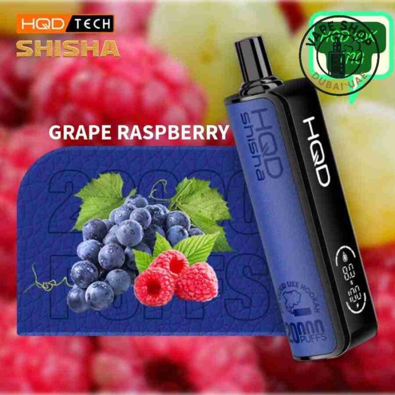 HQD Shisha 20000 Puffs 3 mg Grape Raspberry flavour